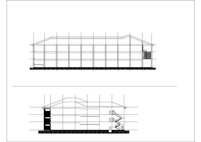 洛阳某职业学院1万平米3层框架结构学生食堂建筑CAD设计图纸_图1