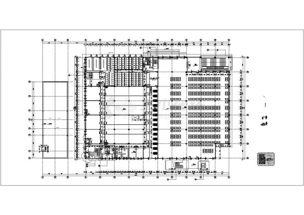 天水市某高校9500平米三层框架结构学生食堂建筑CAD设计图纸-图一