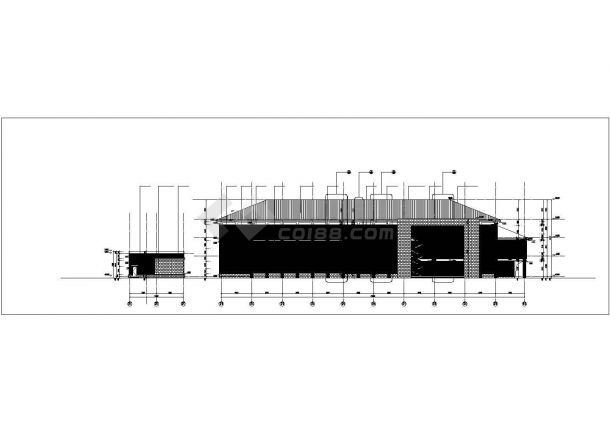 天水市某高校9500平米三层框架结构学生食堂建筑CAD设计图纸-图二