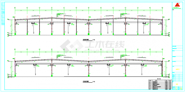 某公司厂房工程设计CAD全套建筑施工图纸（知名设计院 标注详细）-图二