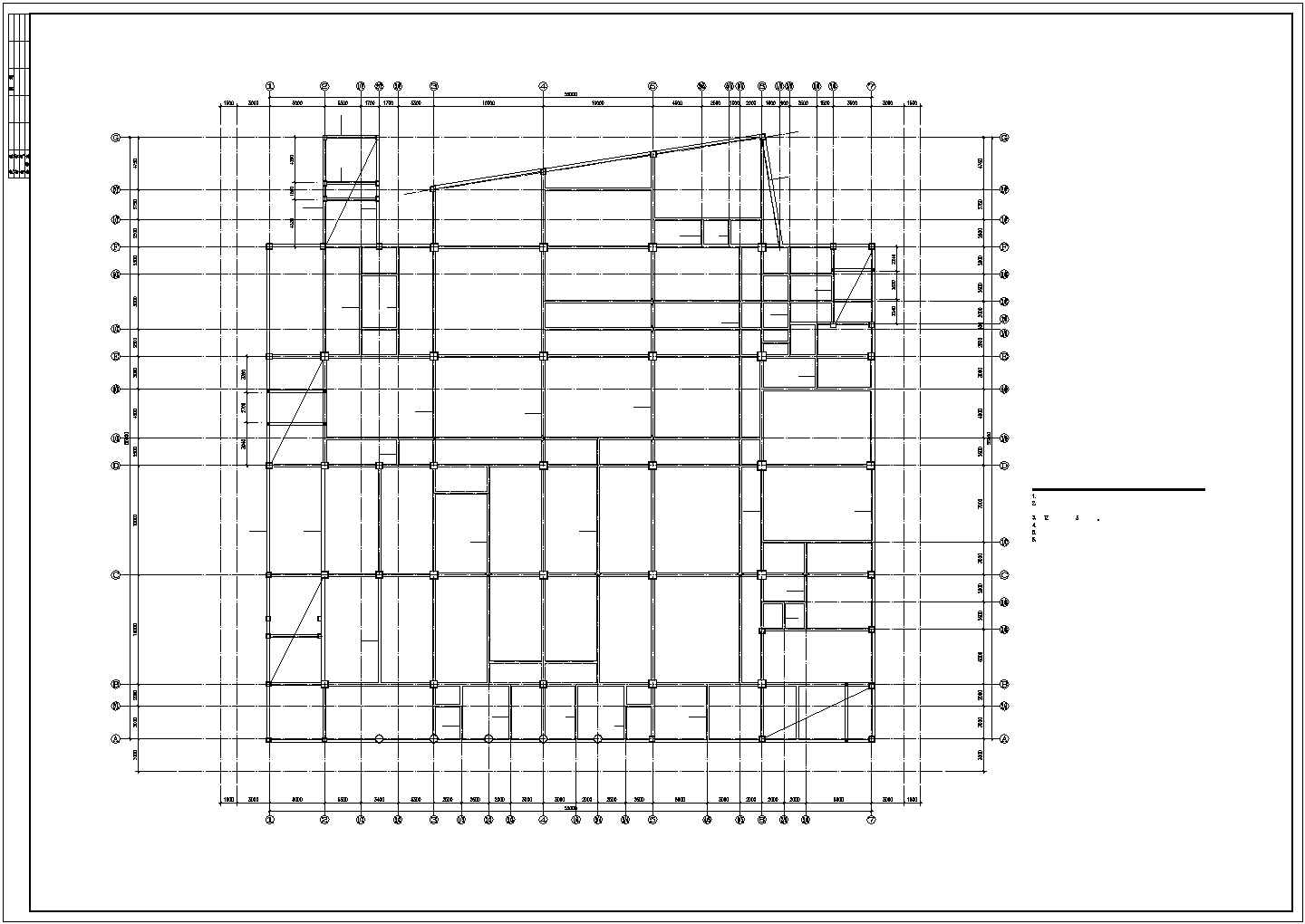 延安大学1.3万平米左右5层框架结构食堂餐厅结构设计CAD图纸