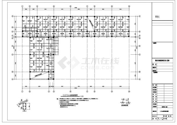 3000平五层宜宾市某中学教学楼建筑结构毕业设计图（含工程量计算，(建筑结构CAD图)）-图一