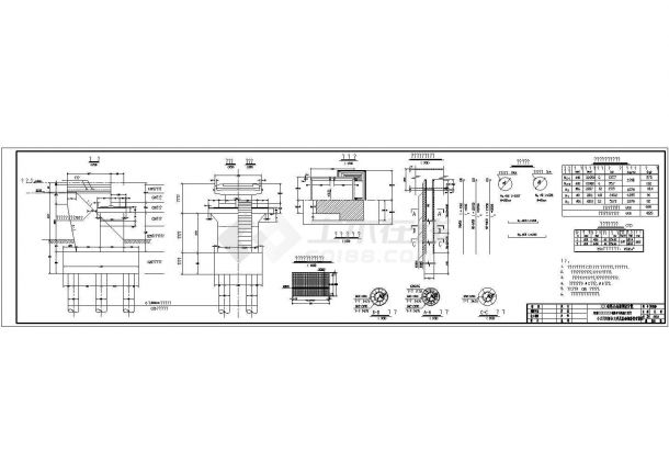 某全桥布置、桥墩大样及基础钢筋笼布置图-图一
