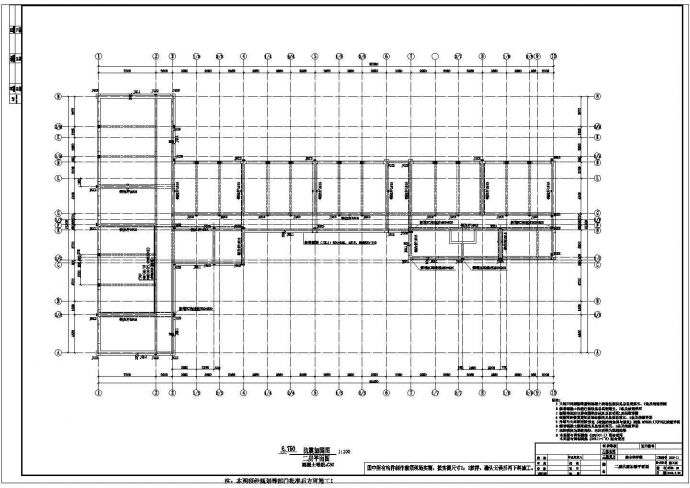 青岛某综合教学楼抗震加固结构设计图纸_图1