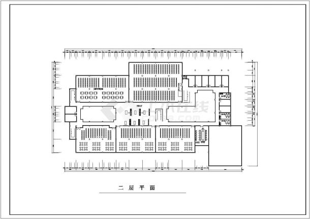 唐山某学校四层图书馆施工规划CAD参考图-图二