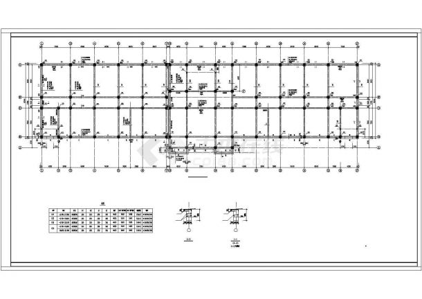 某框架结构教学楼结构设计CAD施工图纸-图二