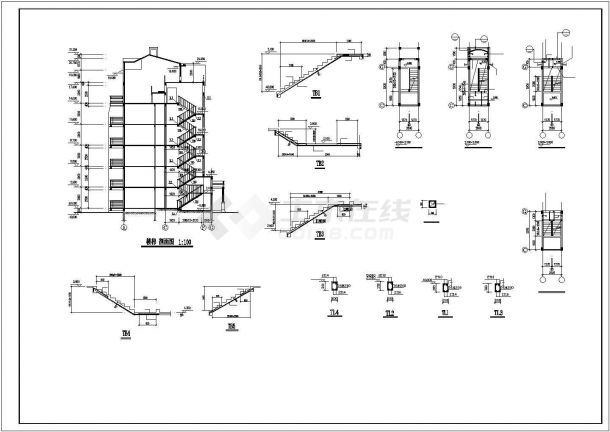 某大型异型柱结构住宅施工cad图纸-图一