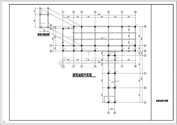 [上海]五层框架结构教学楼结构改造加固施工cad图纸-图二