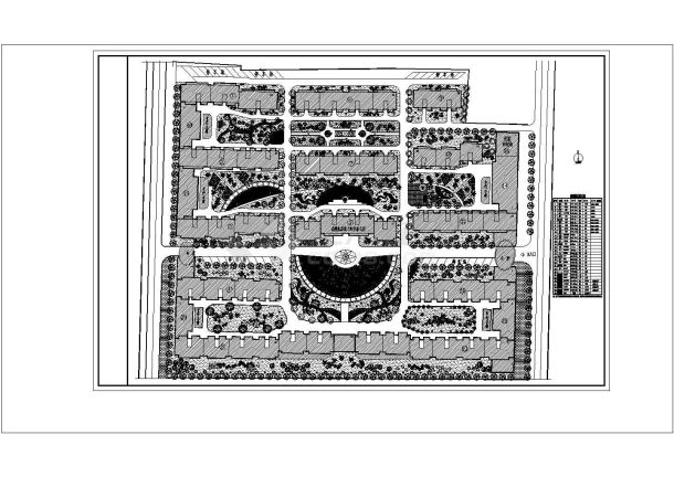 小区规划绿化设计图纸cad-图一