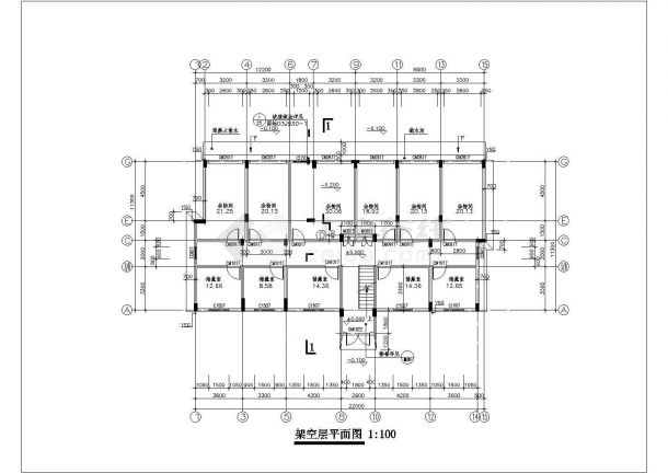 某建筑面积2000平米七层框架住宅毕业设计cad建筑施工图（含设计说明，含结构设计，含施工组织设计）-图二