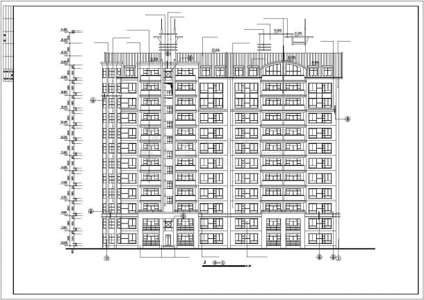 南昌市某居住区1万平米12层框架结构住宅楼纸平立剖面设计CAD图纸-图一