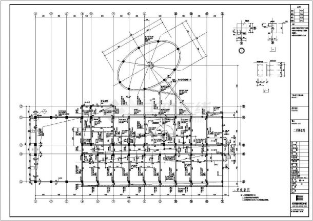 某建筑面积3727平米四层框架商务楼毕业设计cad结构施工图（含设计说明，含建筑设计，含施工组织设计）-图二