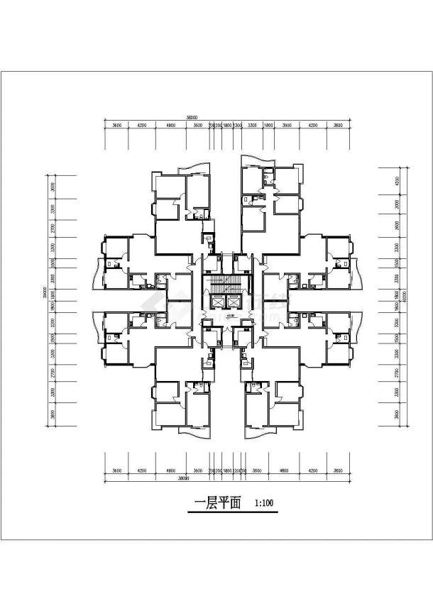 嘉兴市某小区2.2万平米25+1层框架结构住宅楼平立面设计CAD图纸-图一
