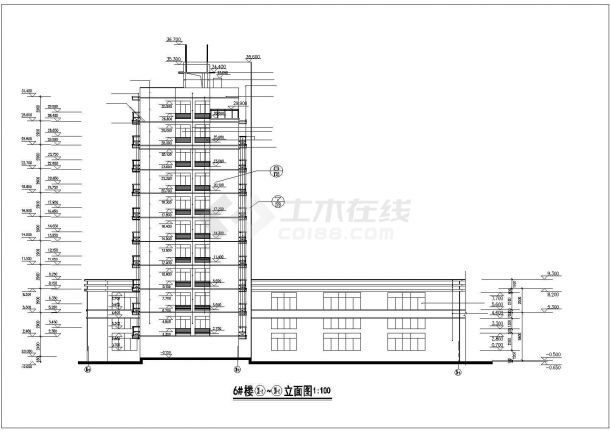 1.1万平米10层框架结构住宅楼平立剖面设计CAD图纸（含架空层/五套方案）-图二