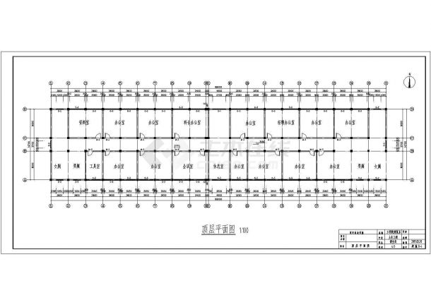 某建筑面积6138.76平米六层框架综合办公楼毕业设计cad建筑施工图（含设计说明，含结构设计，含开题报告、实习报告、计算书）-图一