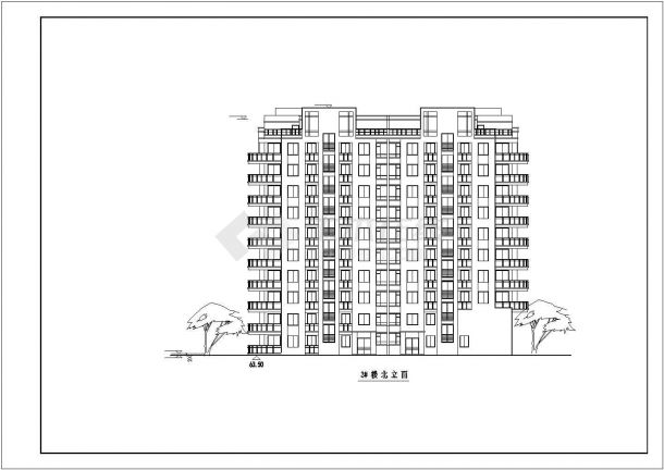 9200平米11层框架结构商住楼平立剖面设计CAD图纸（1-2层商用）-图一