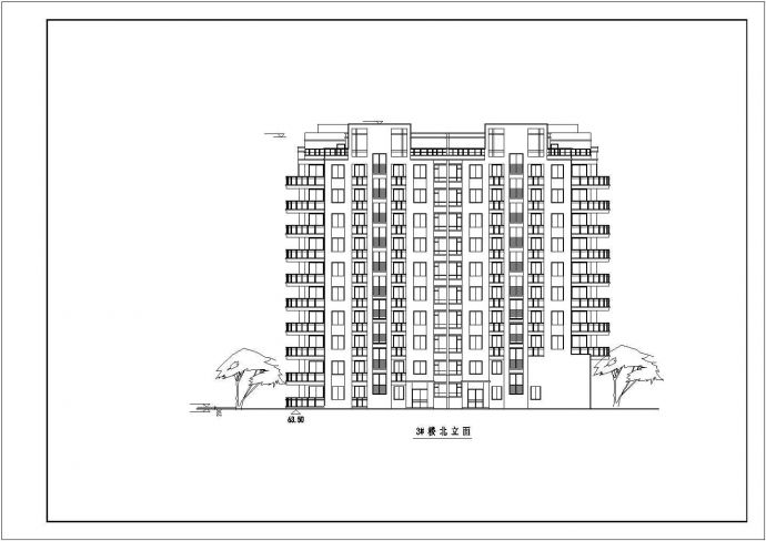 9200平米11层框架结构商住楼平立剖面设计CAD图纸（1-2层商用）_图1