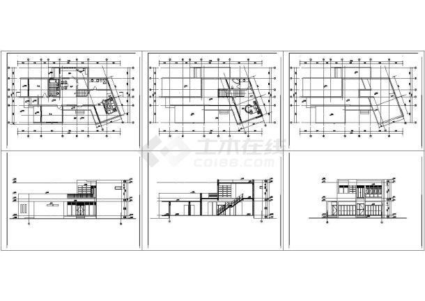 某6.9米二层现代别墅建筑方案带效果图-图一