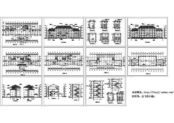 某4层砖混结构办公楼（长45米 宽13.4米）设计cad全套建筑施工图【标注详细，11张图】-图一