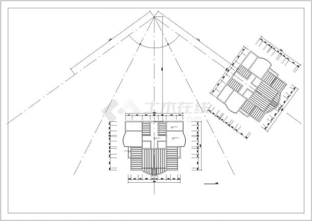 7500平米三栋10层框架结构连排住宅楼平立剖面设计CAD图纸（底层商用）-图一