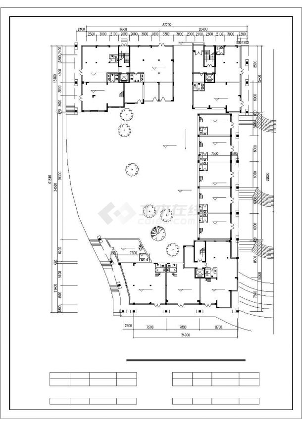 9700平米11层框架结构商住楼平立剖面设计CAD图纸（1-2层商用）-图一