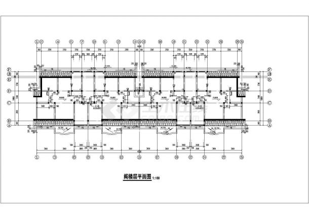2800平米6层混合结构住宅楼平面设计CAD图纸（1层4户/含地下室层）-图二