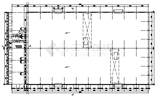 厂房设计_某二层厂房钢结构全套建筑施工cad图(含计算书，共五张）-图一
