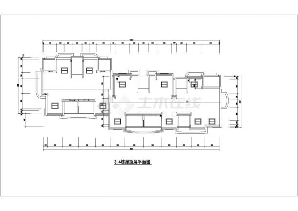 1.8万平米四栋框混结构连排商住楼平立剖面设计CAD图纸（1-2层商用）-图一
