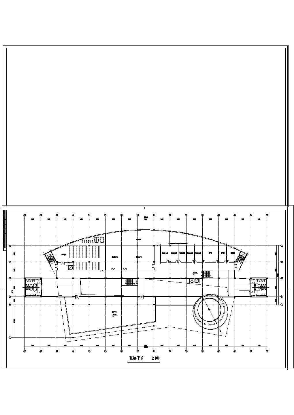 某校五层图书馆建筑CAD设计图