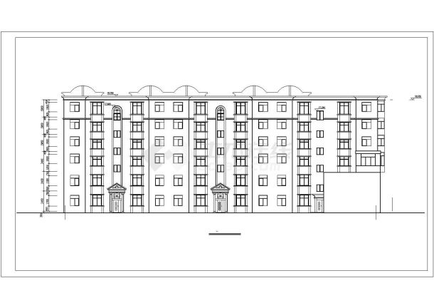 南京某小区5400平米五层框混结构商住楼建筑设计CAD图纸（1-2层商用）-图二