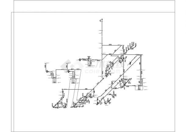 某地区图书馆给排水全套设计CAD施工图-图二