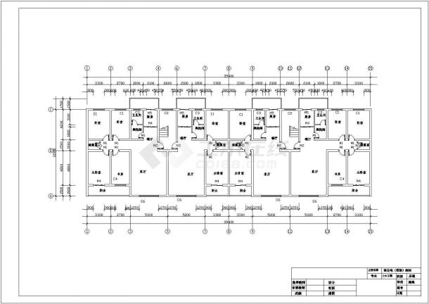 某框架结构六层住宅楼毕业设计cad全套建筑施工图（含设计说明，含结构设计，含计算书）-图二