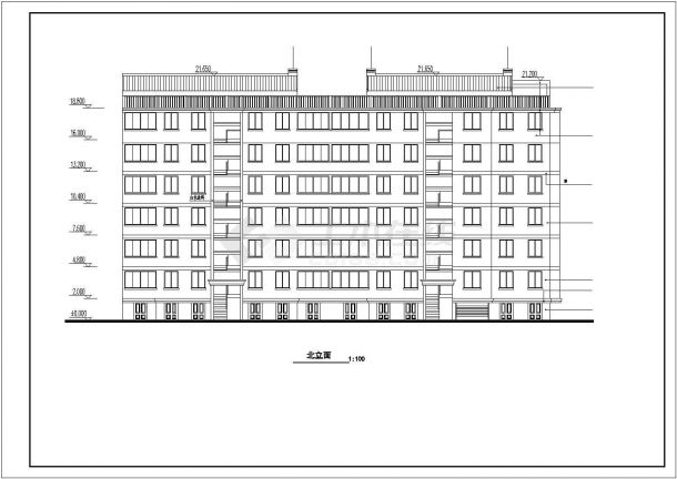 无锡市某居住区3200平米6层砖混住宅楼建筑设计CAD图纸（含车库层）-图一