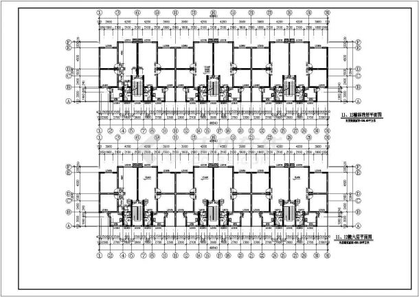 8000平米6+1层框混结构住宅楼建筑设计CAD图纸（底层商用）-图二