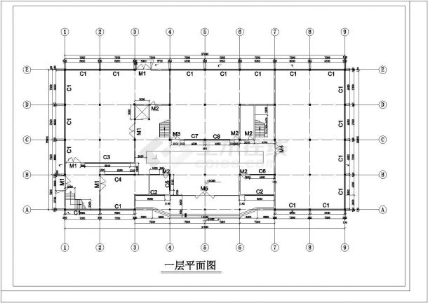 长57.6米 宽28.8米 四层大学图书馆建筑设计图-图二