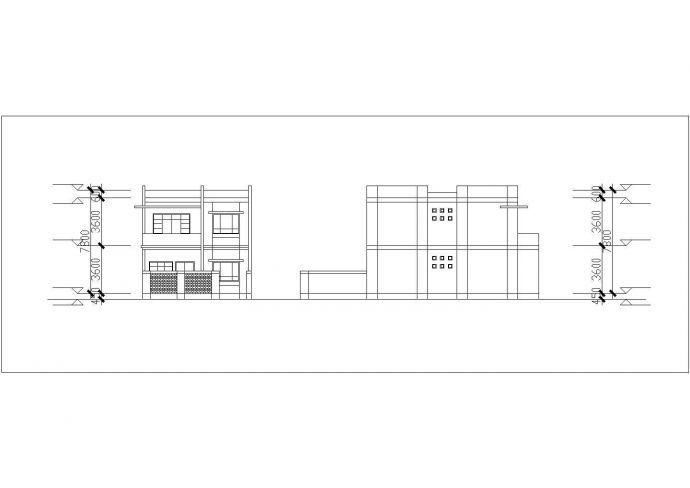 240平米左右2层框架结构单体别墅平立剖面设计CAD图纸（3套方案）_图1