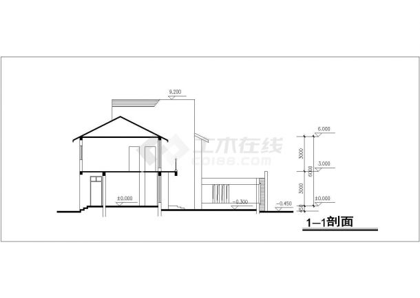 珠海市木现代化村镇2+1层双拼别墅平立剖面设计CAD图纸（每户240平米）-图一