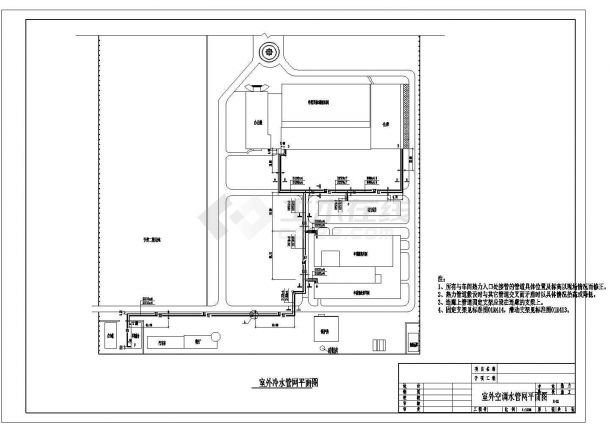 某城市药厂室外热力管网系统CAD图-图一