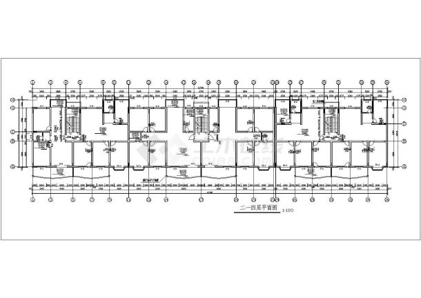 贵阳市某小区4000平米6层砖混结构住宅楼建筑设计CAD图纸-图一