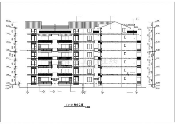 某小区3100平米6层砖混结构民居咯全套平立剖面设计CAD图纸-图一