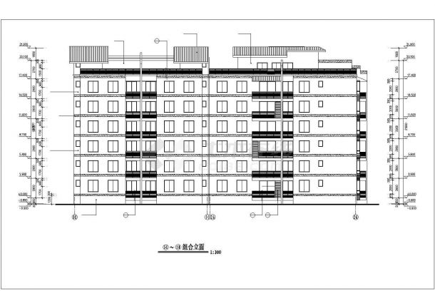 某小区3100平米6层砖混结构民居咯全套平立剖面设计CAD图纸-图二