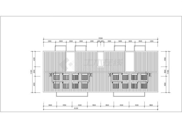 汉中市某工厂1800平米4层砖混结构家属楼建筑设计CAD图纸-图二