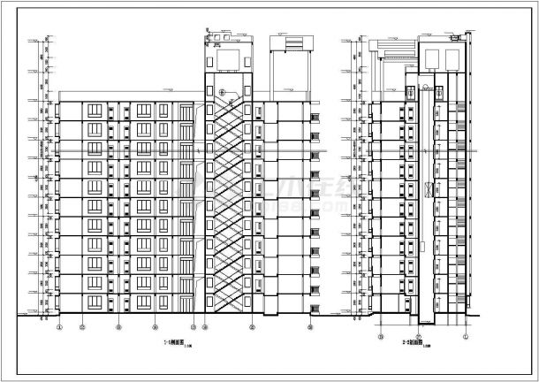 重庆市某小区1.8万平米26层框架结构住宅楼建筑设计CAD图纸（含机房层）-图二