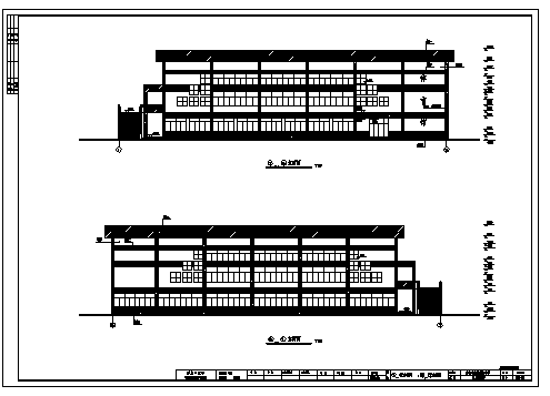 2000平方米某二层定海六中运动场体育场建施cad图，共十一张-图二