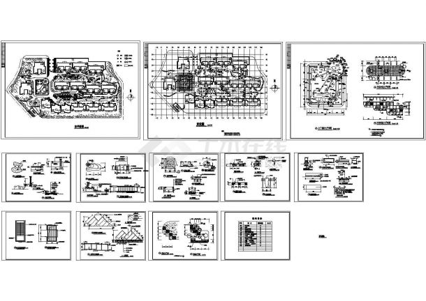 别墅小区规划设计景观总平面图 景观施工图（某甲级院设计）-图一