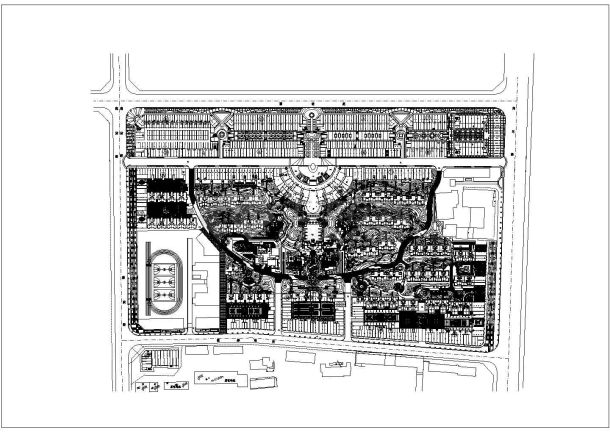多层住宅小区规划总平面图cad-图一