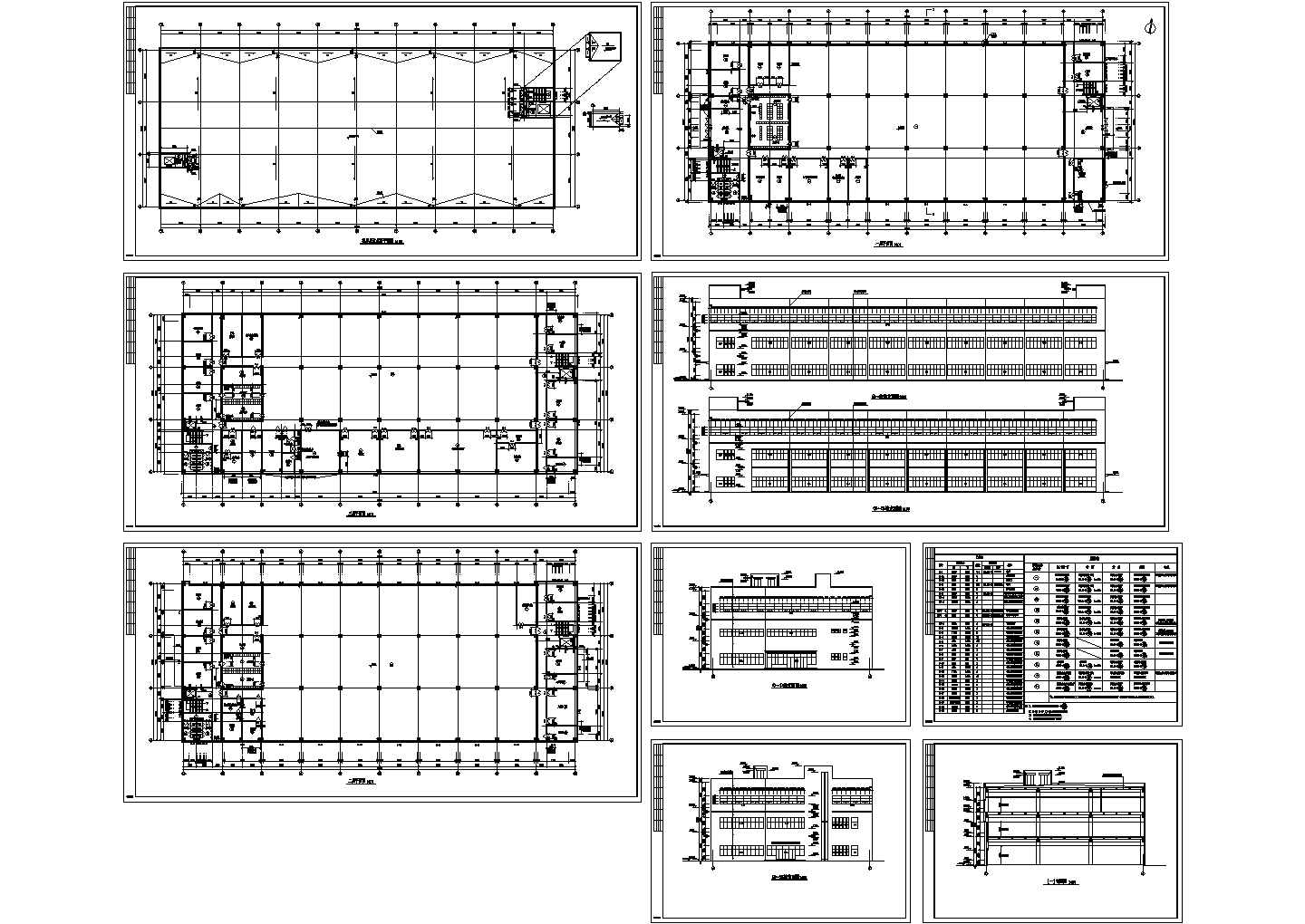 3层装配车间建筑设计cad施工图