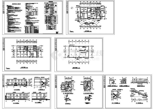 二层681㎡饲料公司办公楼建筑设计cad施工图-图一