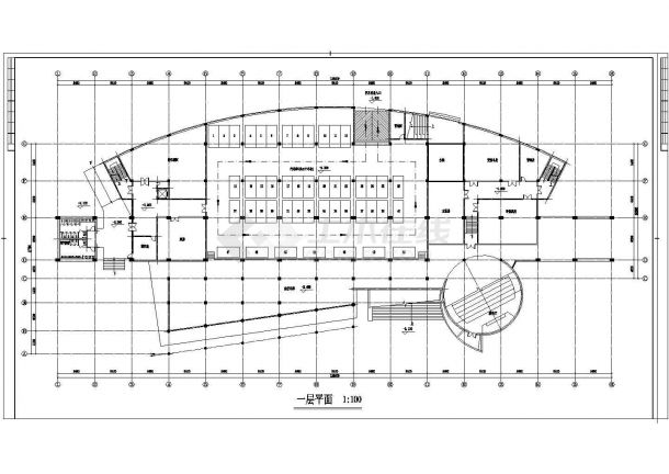 某五层学校图书馆建筑设计CAD图纸-图一