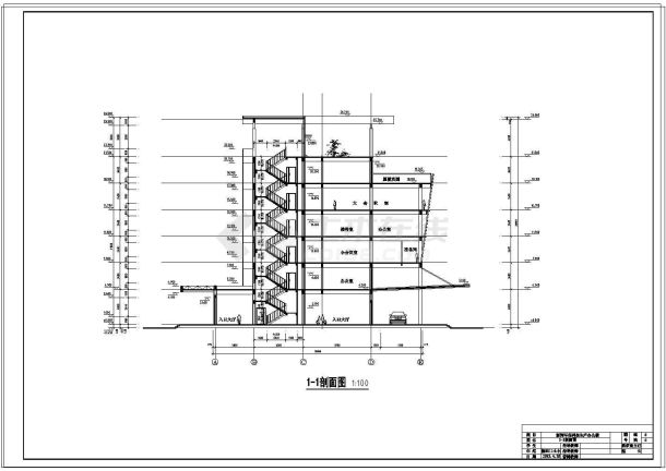 土木工程毕业设计_办公楼设计_[学士]六层框架办公楼毕业设计（含建筑、结构cad图、计算书）-图二